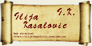 Ilija Kasalović vizit kartica
